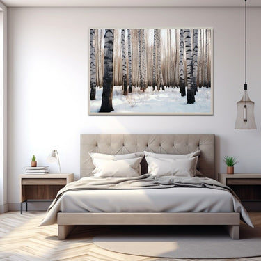 Birch Trees in Snow Painting